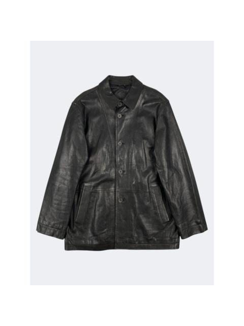 BALENCIAGA 1997 Nicholas Geshquiere Leather Car Coat Jacket