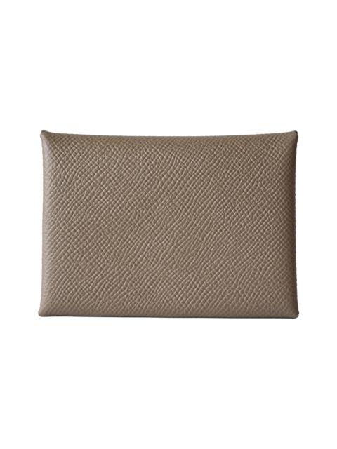 Hermès Hermes Calvi Duo Compact Card Holder Etoupe