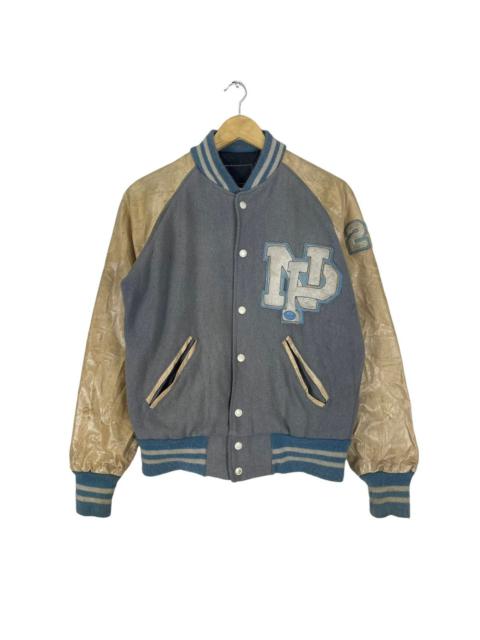 Other Designers Vintage - ⚡️NP RUGBY LETTTERMAN SNAP BUTTON VARSITY LEATHER JACKET