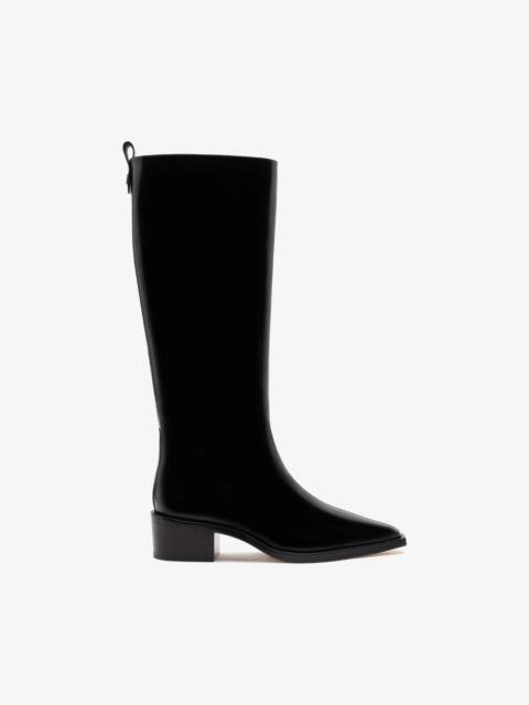 Larroudé Florencia Boot In Black Box Leather