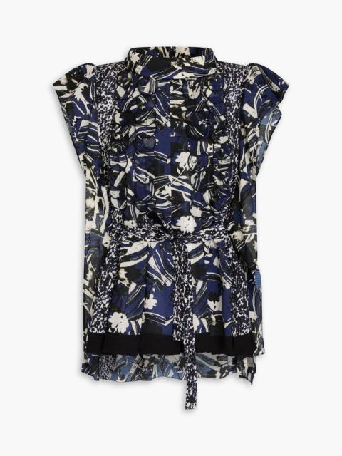 3.1 Phillip Lim Pleated printed silk-seersucker blouse