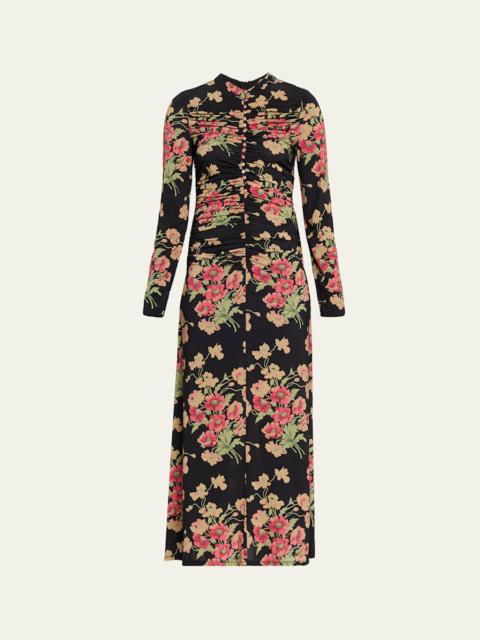 Sea Cornelia Floral Long-Sleeve Midi Dress