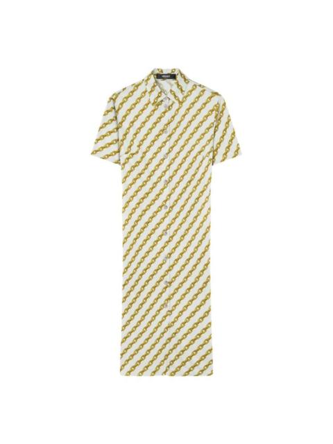 VERSACE Versace Chain Stripes Midi Shirt Dress