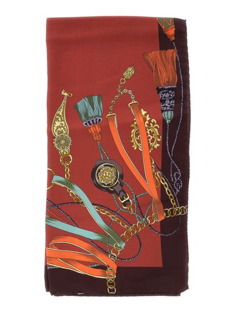 Etro Etro Women Silk Paisley Scarf With Fringes In Orange Unisex