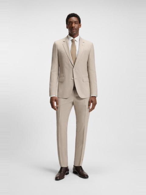 BOSS TWO-PIECE SUIT IN VIRGIN WOOL, SILK AND LINEN