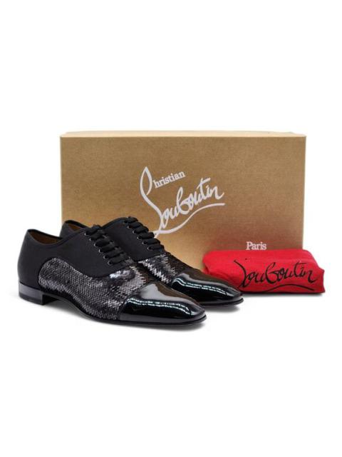 Christian Louboutin Greggo Sequin Tuxedo Oxford Shoes - Black - EU 42 / US 9