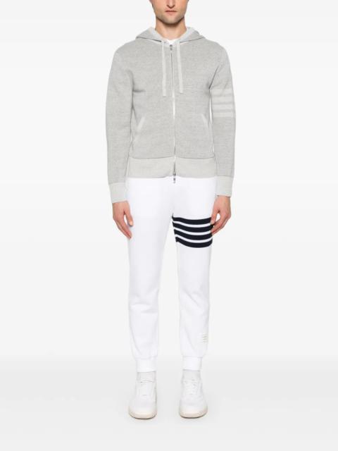 Thom Browne THOM BROWNE - Men Textured Striped Stitch Relaxed Fit Zip Up Hoodie