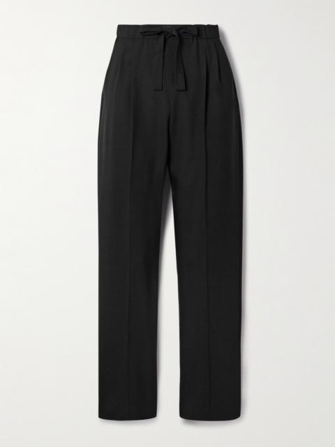 Max Mara Edere Pleated Wool, Mohair And Silk-blend Tapered Pants