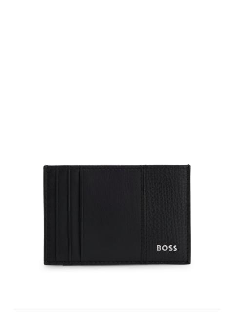 BOSS LOGO-LETTERING CARD HOLDER IN LEATHER