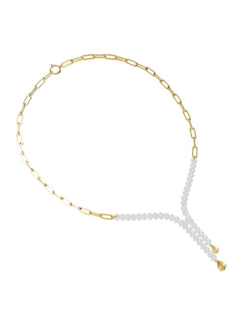 Other Designers Diamond2Deal 14k Two-tone Gold 4.15 Ct Pear & Round Lab Grown Diamond Drop Necklace 18" Chain VVS-VS