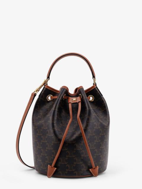 CELINE Celine Women Clara Triomphe Canvas And Leather Bucket Bag