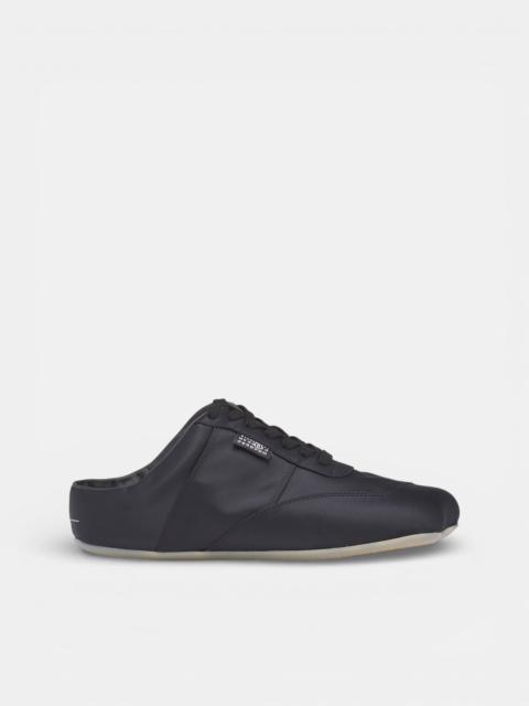MM6 Maison Margiela Black Satin Factory Slip-On Sneakers
