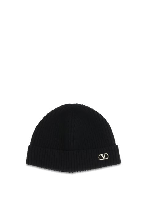 Valentino Valentino Garavani Men Vlogo Beanie In Cashmere