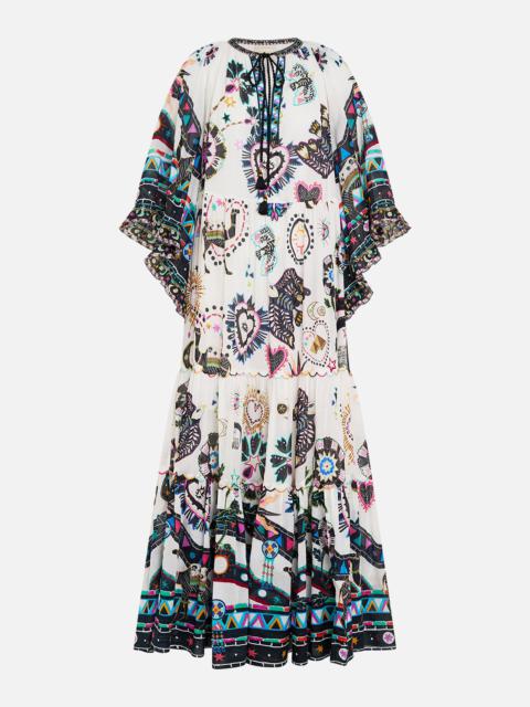 CAMILLA WIDE SLEEVE GATHERED DRESS