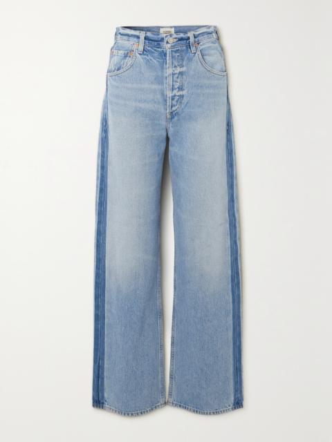 Citizens of Humanity + Net Sustain Ayla Baggy Tuxedo High-rise Wide-leg Two-tone Organic Jeans