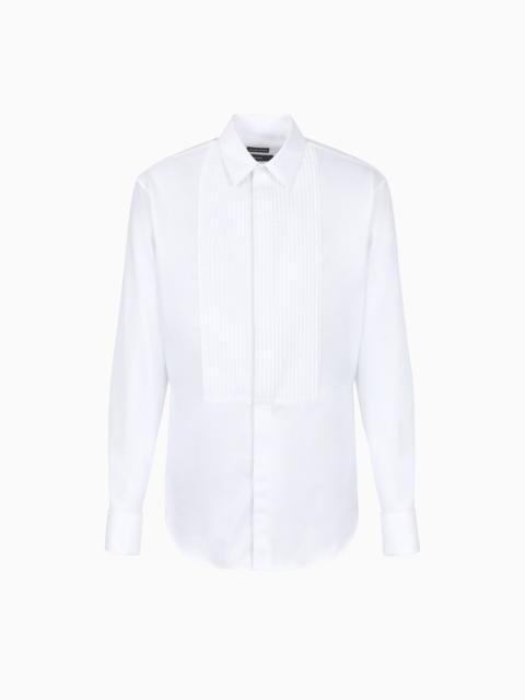 GIORGIO ARMANI Pleated cotton shirt