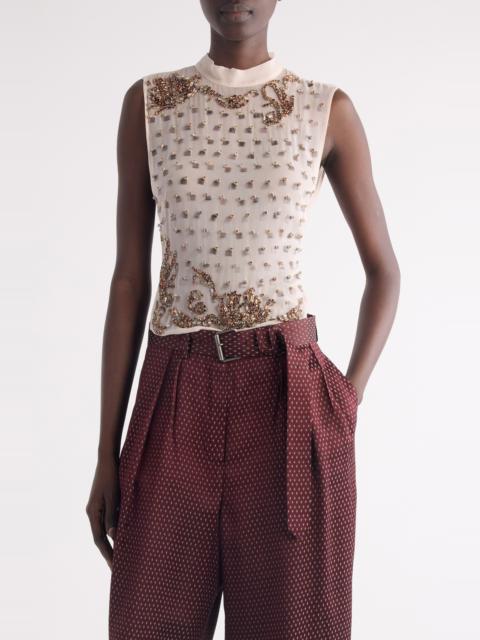 Dries Van Noten Dries Van Noten Carmasa Crystal Embellished Sleeveless Top in Blush at Nordstrom