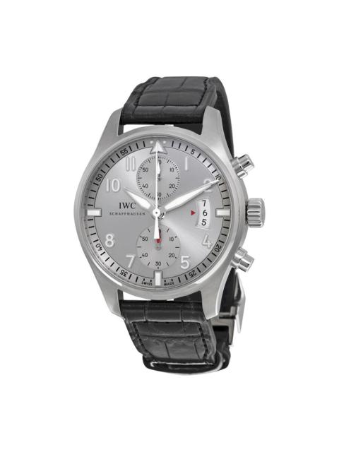 IWC Schaffhausen IWC Pilot Spitfire Silver Dial Chronograph Men's Watch IW387809