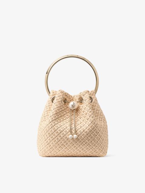 JIMMY CHOO Bon Bon
Natural Raffia Bag With Pearl Closure
