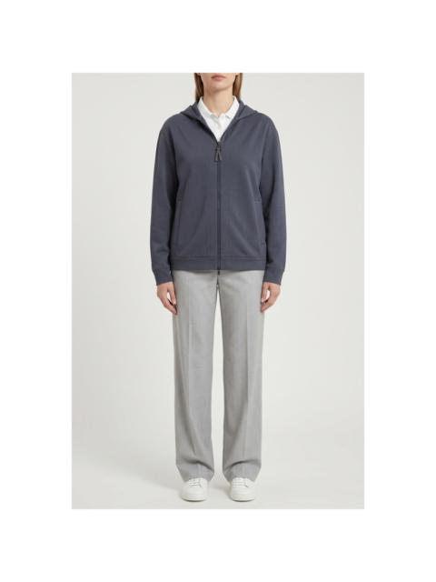 Brunello Cucinelli Brunello Cucinelli Wodark Blue Zip Hoodie