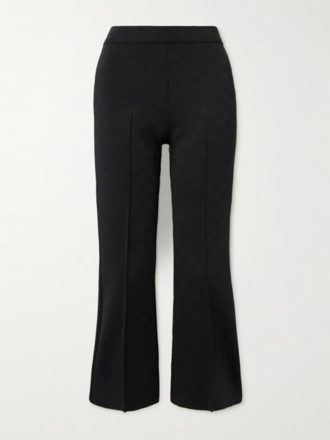HIGH SPORT Nsfw Crop Kick Checked Stretch-knit Flared Pants