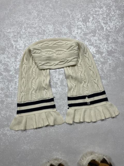 Vintage Rare Polo Ralph Lauren Cable Knit White Scarf