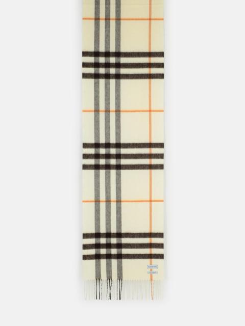 Burberry 'MU GIANT CHECK' WHITE CASHMERE SCARF