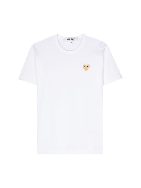 Comme des Garçons PLAY UNISEX SHORT SLEEVE GOLD HEART - WHITE