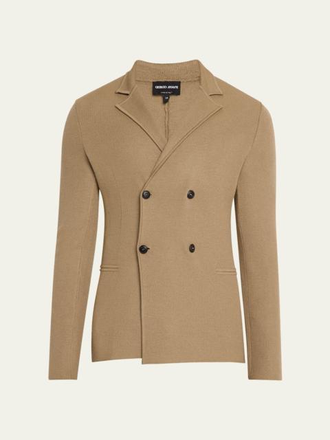 GIORGIO ARMANI Men's Wool-Cashmere Rib Stitch Blazer