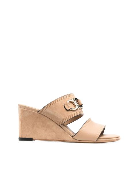 Chaim 75mm suede wedge mules