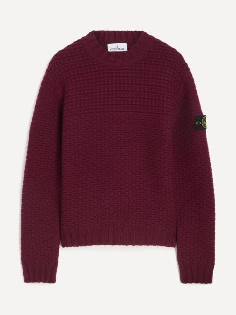 Stone Island Bordeaux Textured Wool Jumper