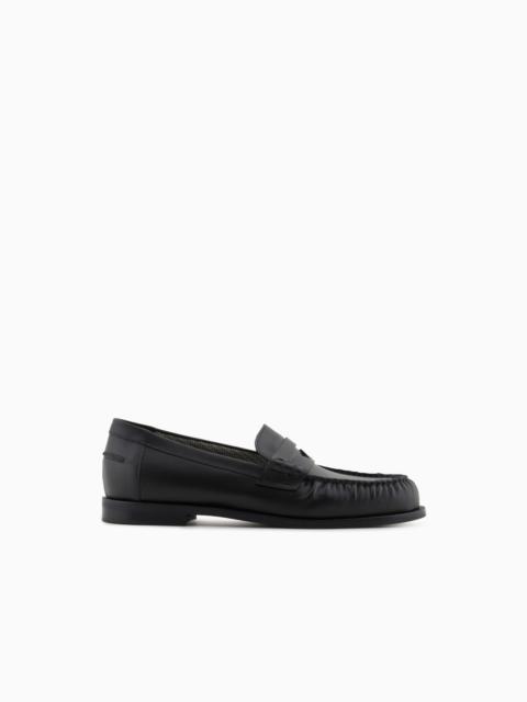 EMPORIO ARMANI SMOOTH LEATHER LOAFERS
