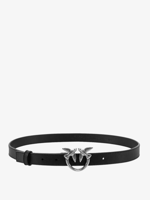 PINKO Pinko Love Berry Leather Belt With Love Birds Buckle