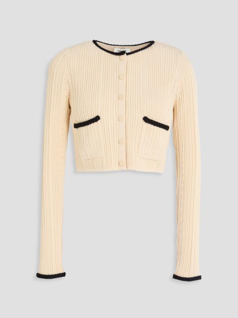 Sandro Cropped ribbed-knit cardigan