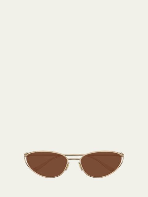 Bottega Veneta Knot Metal Cat-Eye Sunglasses