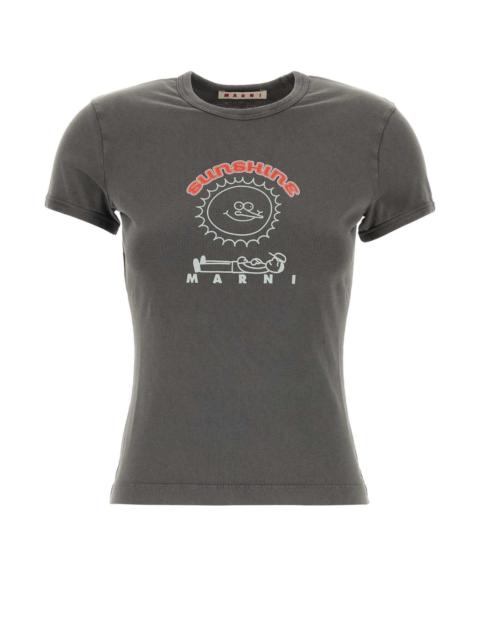 Marni Marni Women Dark Grey Cotton T-Shirt