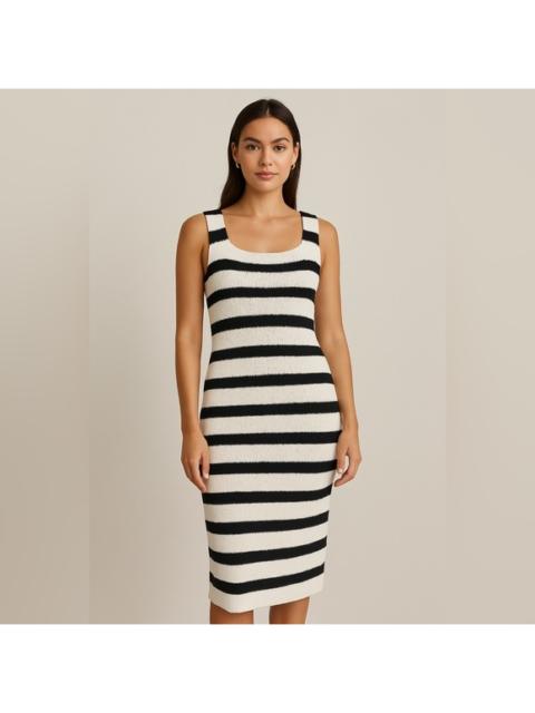 Other Designers STUDIO BY THE WORKSHOP - NWT Studio by Workshop Black & Cream Stripe Midi Dress‎ Sz Small $119
