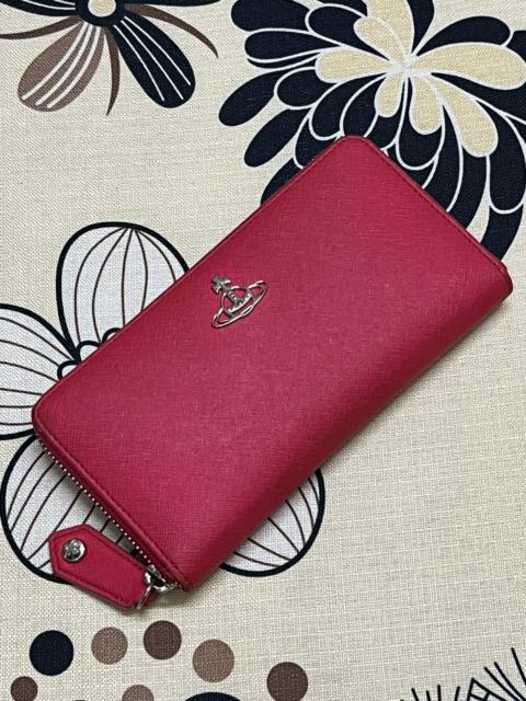 Vivienne Westwood VIVIENNE WESTWOOD JOHANNA VEGAN RED ROUND ZIPPER WALLETS