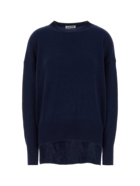 Jil Sander Jil Sander Women Navy Blue Cashmere Oversize Sweater