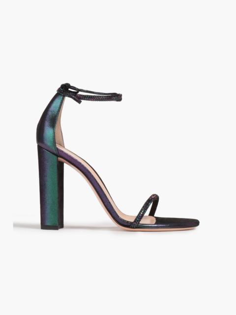 Gianvito Rossi Embellished iridescent suede sandals