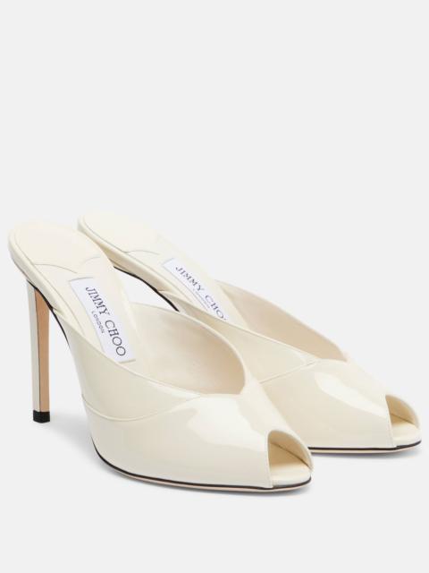 JIMMY CHOO Brigitte 100 patent leather mules