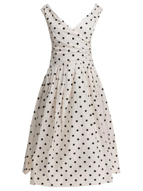 self-portrait Self-portrait Polka Dot Flared Midi Dress