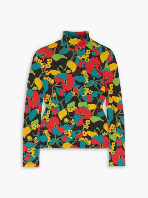 Other Designers Floral-print stretch-jersey turtleneck top
