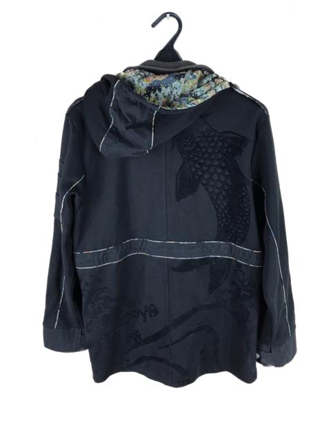 Other Designers Japanese Brand - SUKAJAN KOI FISH PRINTED TACTICAL MILITARY PARKA HOODIE