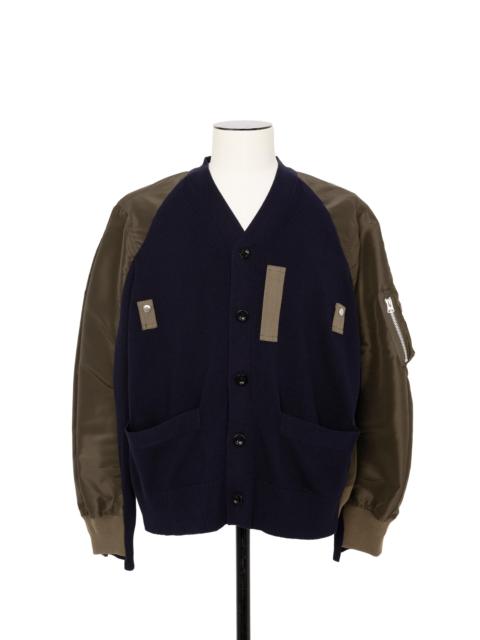 sacai Nylon Twill x Knit Cardigan