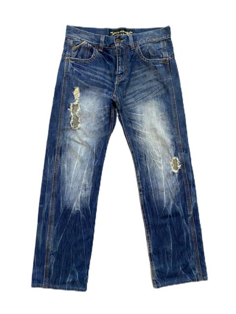 Junya Watanabe MAN JAPAN BRAND BACK NUMBER THRASHED DENIM GRUNGE STYLE