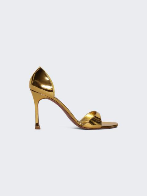 Amina Muaddi Agnese Sandal Gold Mirror Leather