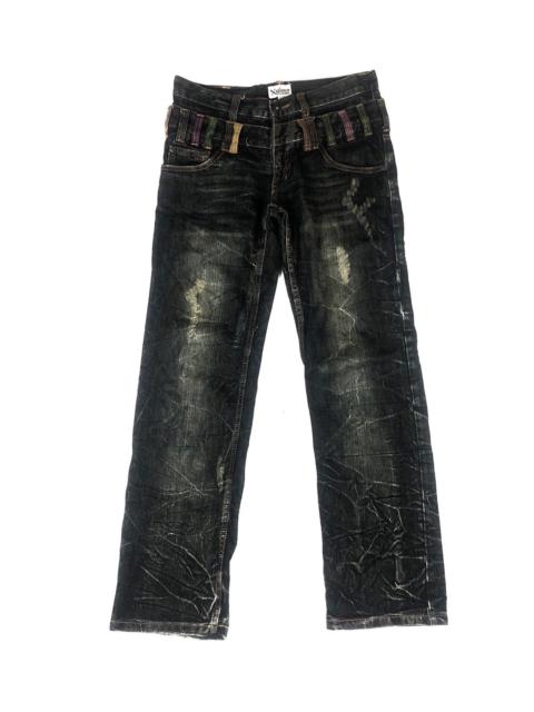 Other Designers Japanese Brand Nylaus Double Waist acid wash jeans