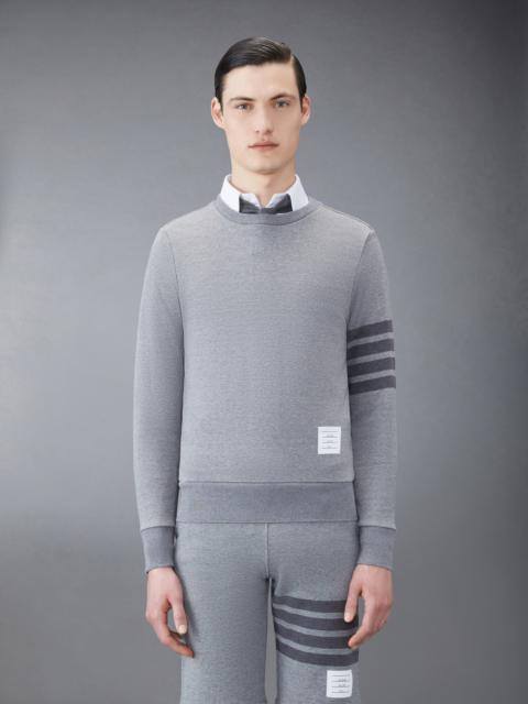 Thom Browne Medium Grey Cotton Loopback Relaxed Fit Tonal 4-Bar Crewneck Sweatshirt