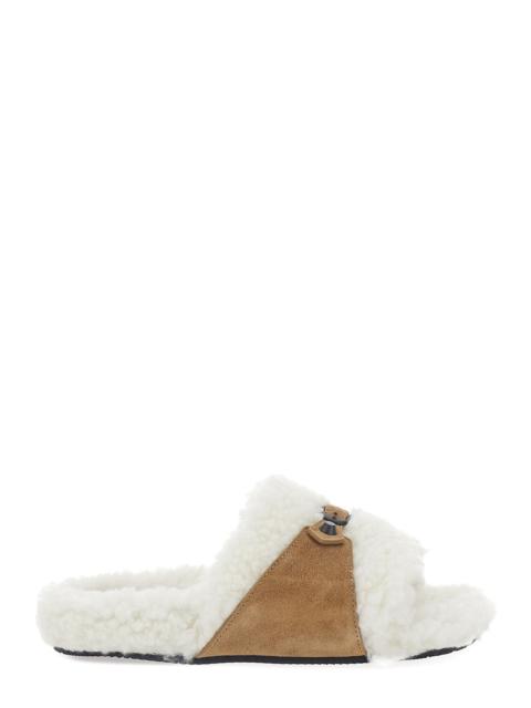 BALENCIAGA Balenciaga Women White Sandals With Buckles And Studs In Leather And Fur Woman